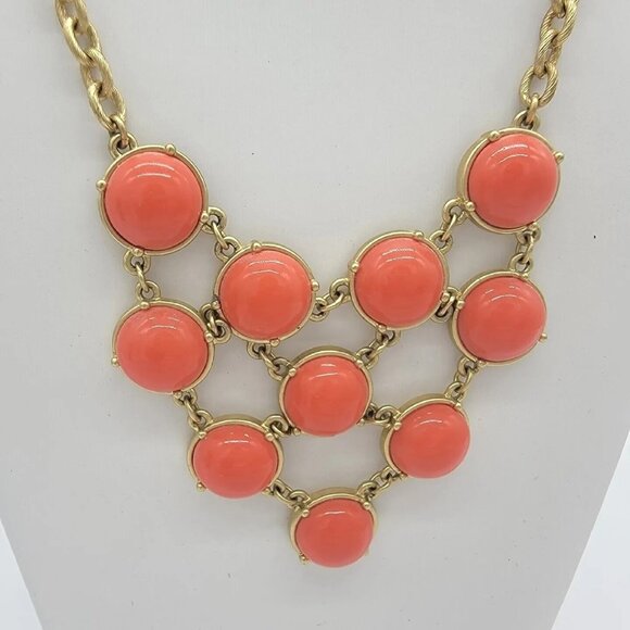 Vintage CAROLEE Statement Orange Goldtone‎ Collar Necklace - Picture 2 of 6
